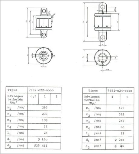 Horgos befogószerkezet geometriai méretei